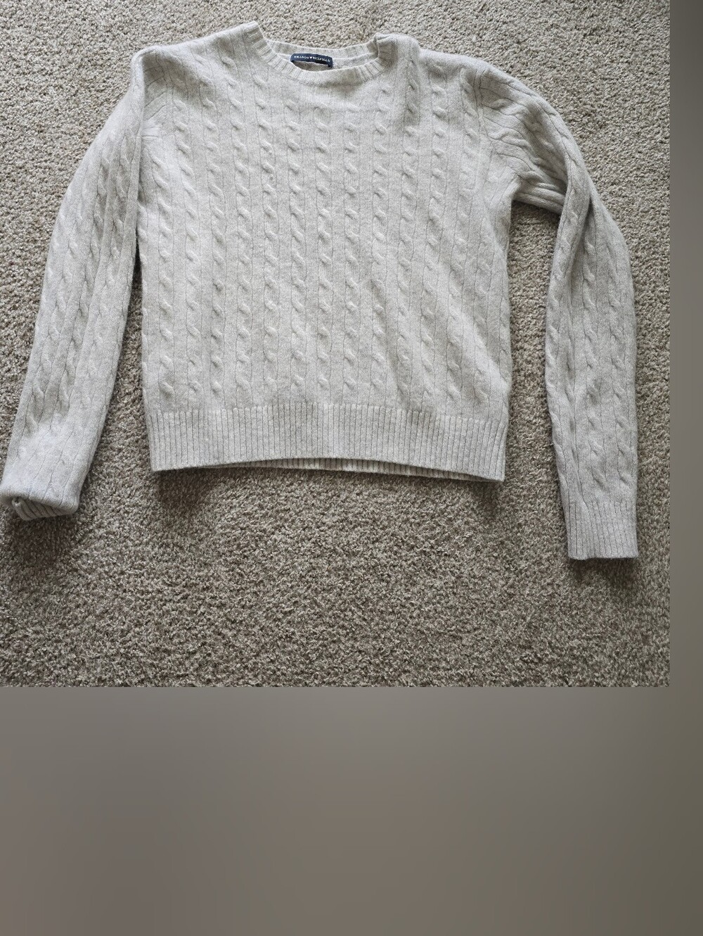 Brandy Melville Cream Cable Knit Crewneck Sweater